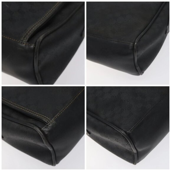 GUCCI Micro GG Supreme Shoulder Bag PVC Black Gold 001 22 1053 Auth BA3301 - Picture 15 of 16